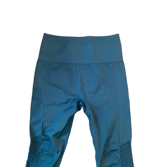 Fabletics Small Green Compression Perforated Leggings SYNC Stretch Athletic - Picture 4 of 6